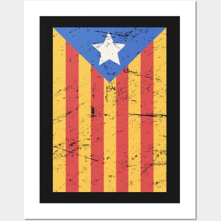 Distressed Catalonia Catalunya Flag Posters and Art